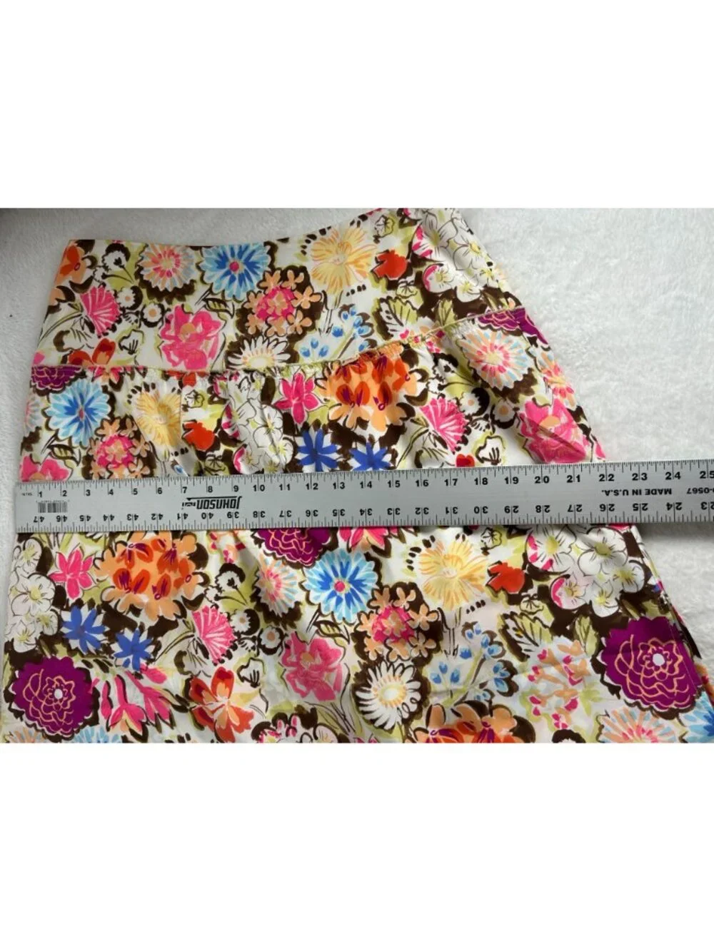 Sonia Bogner Women Floral Print Silk A-Line Skirt Size 8 Multicolor Lined Casual